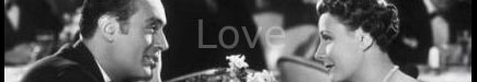 Old picture of a couple and text Love