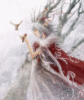 winter fairy with birds