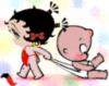 Babby Betty Boop dragging a ba..