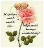 I want to say wonderful day