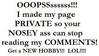 I made my page private
