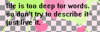 Life Is Too Deep For Words