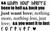 You Want It To Last Forever