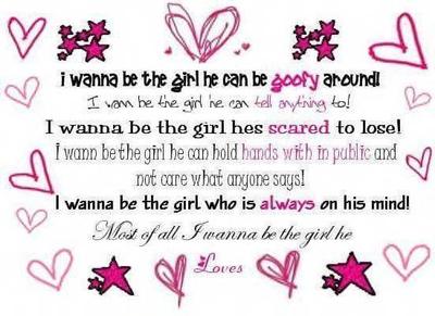 I wanna be the girl