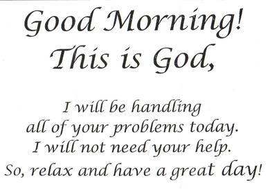 Good Morning This Is God