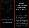 Whether You Think You Can Or Think You Can't You're right