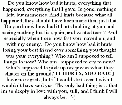 It Hurts So Bad