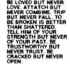 Be Loved But Never Love