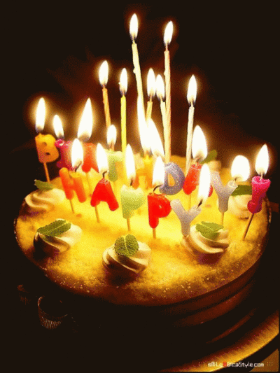Happy Birthday Animated Cake. האושר הוא הדרך לחיים טובים צוחק מאוד