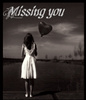 Missing You Girl With Balloon Heart