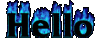 Hello Blue Black Letters