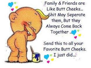 Family And Friends Are Like Butt Cheeks 