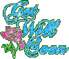 Get Well Soon Blue Glitter Letters
