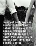 You're The One That I Love And I Can't Let You Go