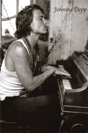 Johnny Depp Playing Piano