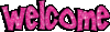 Welcome Huge 3d Pink Glitter