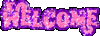 Welcome Small Light Pink And Magenta Glitter