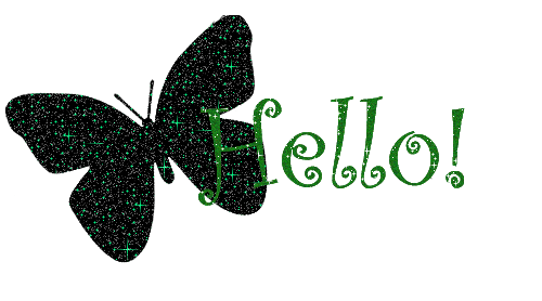 Hello Butterfly Green Glitter
