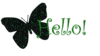 Hello Butterfly Green Glitter