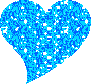 Cyan Heart Glitter
