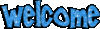 Welcome Large Blue Glitter