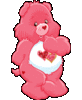 Pink Bear With Hearts Glitter