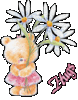 Hugs, bear, pink glitter dress, pink glitter text