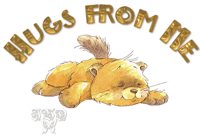 Hugs From Me, animated heart, golden text
