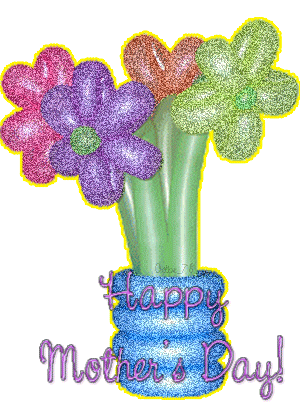 Happy Mother's Day Glitter Flowers