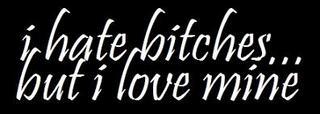 i hate bitches but i love mine
