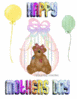 Mother's Day, glitter different color text