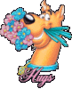 hugs , glitter flowers