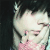 emo girl pink lips, gloves