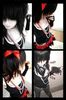 emo girl red bow