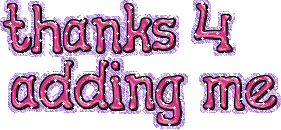 thanks 4 adding me, pink glitter text