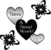 Have A Great Weekend, black, silver hearts