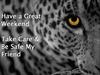have a great weekend, take care be safe my friend