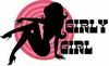 girly girl. black text