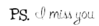 miss you, black text