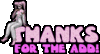 THANKS FOR THE ADD! PINK GLITTER TEXT