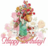 HAPPY BIRTHDAY , BOY WITH FLOWERS