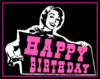 HAPPY BIRTHDAY , BLACK BACKGROUND , PINK TEXT