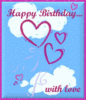 HAPPY BIRTHDAY , BLUE BACKGROUND
