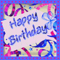 HAPPY BIRTHDAY , ANIMATED BLUE