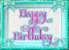 HAPPY BIRTHDAY .LIGHT GREEN, PINK TEXT