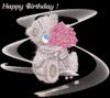 HAPPY BIRTHDAY , BLACK BACKGROUND, TEDDY BEER