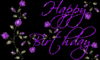 HAPPY BIRTHDAY , BLACK, VIOLET TEXT