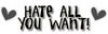 HATE ALL YOU WANT!