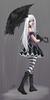 EMO GIRL, BLACK UMBRELLA 