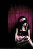 EMO GIRL, PINK BACKGROUND 